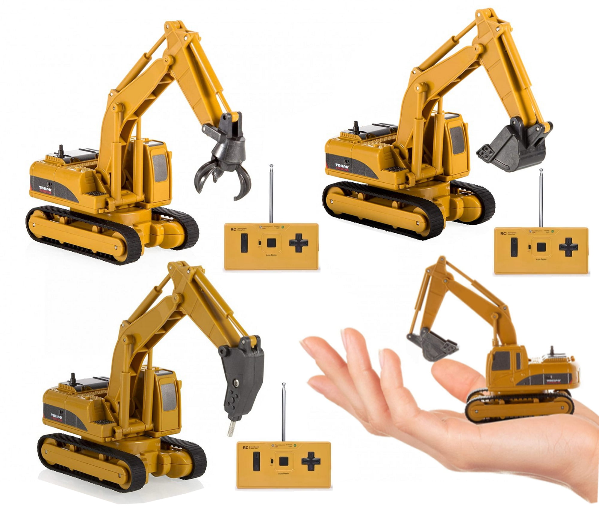 164 Remote Control Micro Construction Vehicle Toy Set for Kids 3 pc