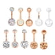 thumbnail image 5 of Lote de 10 piercings para el ombligo con forma de bola de cristal Oro rosa, 5 of 7
