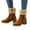 Brown, variant on Fuzzy Winter Boots for Women Suede Lug Sole Stacked Heel Zipper Short Snow Booties Casual Round Toe Ankle Boots
