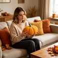 thumbnail image 6 of MMJ Throw Pillows Pumpkin Shape Modern Soft Cozy Cushion Fall Harvest Living Room Sofa Couch Bedroom Home Decor, 6 of 6