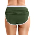 thumbnail image 6 of DHFJKG High Waisted Swimsuit Bottoms Women Color Block High Cut Swim Briefs Tummy Control Bikini Bottom Stylish Beachwear, 6 of 9