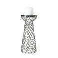 thumbnail image 2 of Mercana Shandra I Small Black Metal Snakeskin Pattern Glass Table Candle Holder, 2 of 6