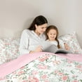 thumbnail image 5 of Castle Fairy Chic Floral Blossom 3 Pieces Queen Comforter Set for Teens Women Girls,Pink Green Ultra Soft Bedding Sets,Botanical Plants Bedding Comforter Set,Luxury Bedroom Decor, 5 of 8