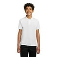 thumbnail image 3 of Zfeel Kids Short Sleeve Polo Shirt, Button Closure Comfort Fabric Dailywear Tee, White, L, 3 of 5
