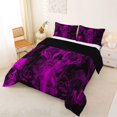 thumbnail image 2 of Castle Fairy Gothic Skull Full Size Comforter Sets 3-Piece,Happy Halloween Bedding Comforter Set,Magenta Blacks,1 Comforter and 2 Pillowcases,Black Reversible, 2 of 6