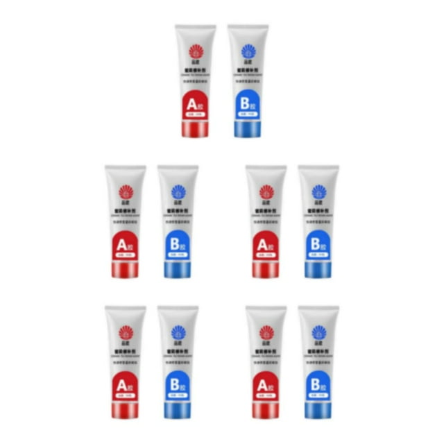 Maytalsory Effective 2x Tile Repair Agent for Ceramic Hole Repair in Shower and Kitchen Gray White 50ml 5Set