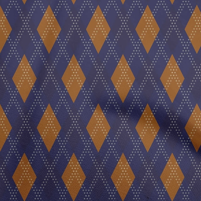 oneOone Polyester Spandex Brown Fabric Argyle Craft Projects Decor Fabric Printed By The Yard 56 Inch Wide
