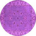 thumbnail image 1 of Ahgly Company Indoor Round Oriental Purple Traditional Area Rugs, 5' Round, 1 of 4