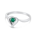 thumbnail image 3 of 14k White Gold Round Emerald Heart Ring, 3 of 6
