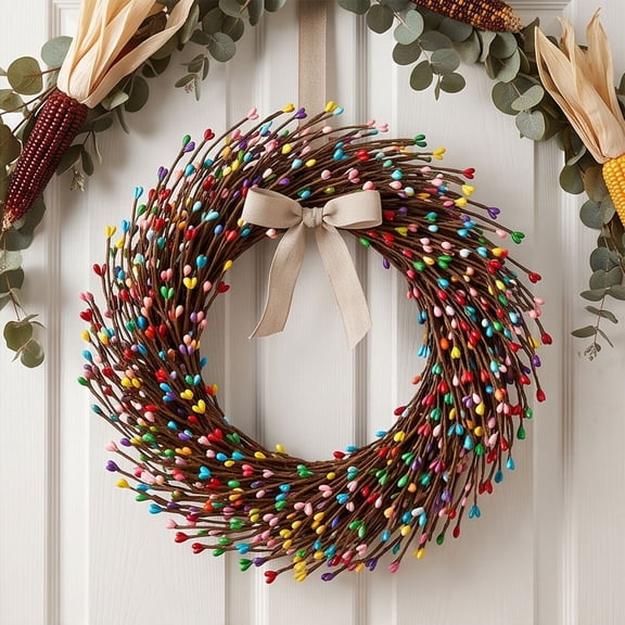 Artificial Berry Picks Faux Fall Berry Stems Flexible Wire Decoration Vase Centerpiece Wreath Farmhouse Mantel Thanksgiving Halloween Home Decor DIY Floral Arrangement Holiday Display