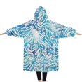 thumbnail image 2 of Oversized Wearable Blanket Hoodie,Colorful Tie Dye Pattern Sherpa Blanket Hoodie with Super Pockets,Super Warm Fuzzy Pullover for Women & Men, 2 of 6