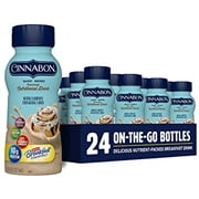 Angle View: Carnation Breakfast Essentials Flavored Nutritional Drink, Cinnabon, 8 Fl Oz Bottle (Pack Of 24)