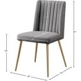 thumbnail image 3 of Meridian Furniture Eleanor Gray Linen Dining Chair with Gold Legs (Set of 2), 3 of 8