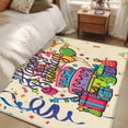 thumbnail image 4 of Happy Birthday Area Rugs 3x5 ft Ribbon Cake Gift Balloon Modern Celebration Washable Rug Non Slip Indoor Carpet Absorbent Floor Mat for Living Room Bedroom Dining Room, 4 of 9