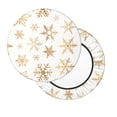 thumbnail image 2 of Hirioo gold Snowflake print for Round Bar Stool Seat Covers Washable Stool Cushion Slipcover Elastic Bar Chair Covers for 12-14 Inch Chair-14 inch, 2 of 7