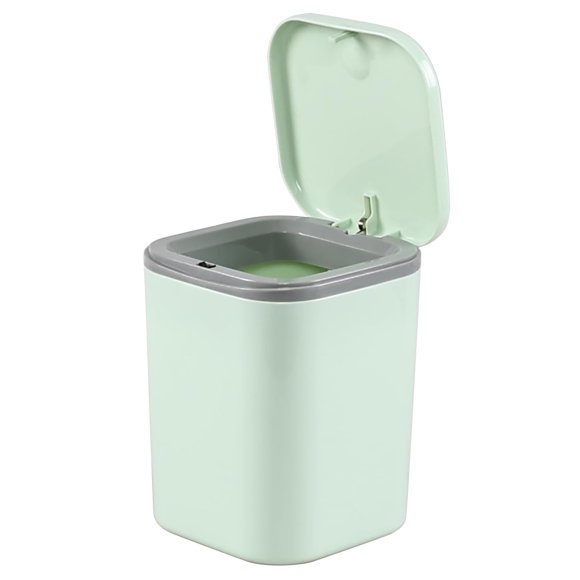 Zopnny 2 L/0.5 Gallon Plastic Tiny Desktop Trash Can, Mini Garbage Can with Lid, Green