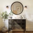 thumbnail image 3 of LNC Crackled Glass Wall Sconce, Black & Gold 1-Light Fixture for Powder & Vanity Rooms, 3 of 14