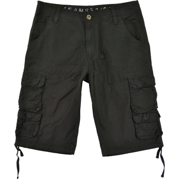 Stone Touch Jeans - Mens Military Cargo Shorts 818s-Black Size 36 ...