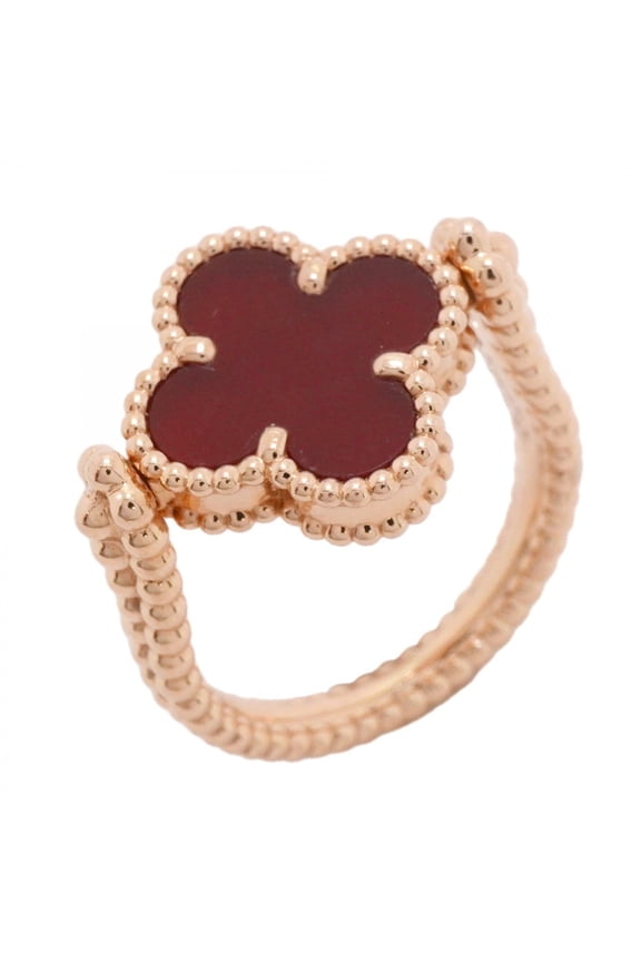 Pre-Owned Van Cleef & Arpels Alhambra Reversible Guilloch Ring, 1PD, 18K Pink Gold, Diamond,...