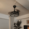 thumbnail image 5 of DingLiLighting 42'' LED Crystal Ceiling Fan with Light, Industrial Ceiling Fan Lighting with Retractable Blades, 3 Color, Adjustable, 3 Wind Speeds, Timing, Black, 5 of 9