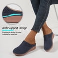 thumbnail image 4 of Ecetana Women's Clogs Slip On Leather Mules Comfort Massage Closed Toe Wedge Sandals, 4 of 5