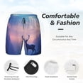 thumbnail image 2 of Kdxio Night Sky Elk Print Men's Swim Trunks with Compression Liner 7 Inch Inseam Quick Dry Swim Shorts, 2 of 5
