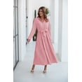 thumbnail image 2 of NAYAOTO Women's Maxi Shirt Dress - 2026 Long Sleeve Button Casual Fall A-line Work Tiered Dresses with Belt and Pockets, 2 of 7