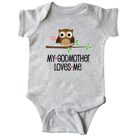 

Inktastic My Godmother Loves Me Owl Gift Baby Boy or Baby Girl Bodysuit