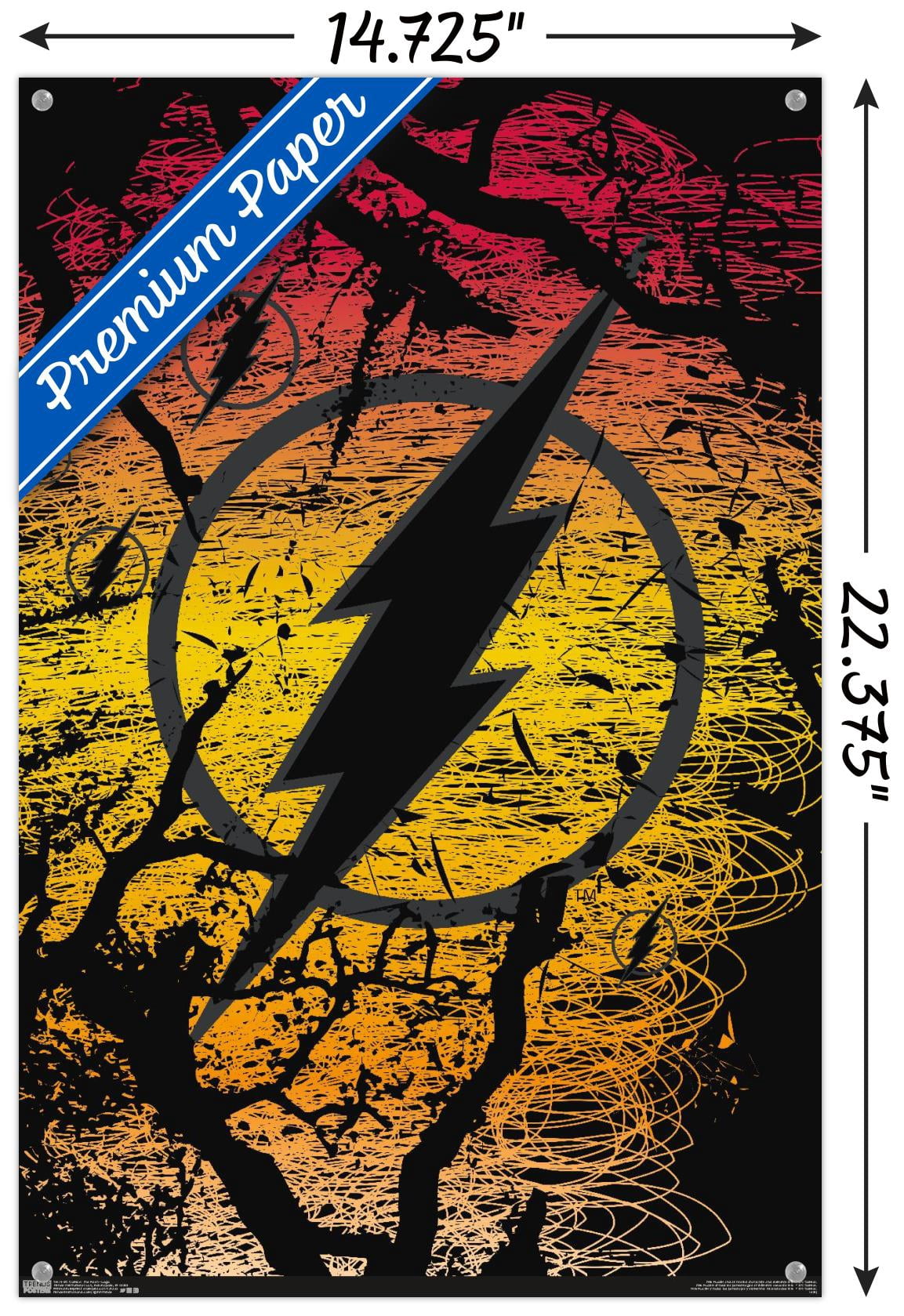 DC Comics - The Flash - Logo Wall Poster with Push Pins, 14.725" x 22.375"