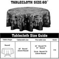 thumbnail image 2 of Halloween Round Tablecloth 60 Inch Spooky Pumpkins Castle Bats Spider Web Table Cloth Black Gray Halloween Holiday Polyester Table Cover for Kitchen Dining Room Indoor Outdoor Home Decor, 2 of 6