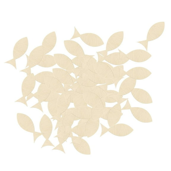 Set of 50 Sea Fish Cutout Unfinished Wood Fish Shaped Sea Animal Shape Wooden