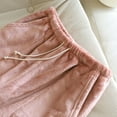 thumbnail image 6 of Women's Pajama Pants Plush Fleece Elastic Waistband Thickned Sleepwear Solid Color Winter Warmth Soft Comfy Relaxed Lounge Pj Pants, 6 of 9