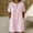 Pink, variant on Blmnix Striped Dress Woman Dress Shift Button Down with Pockets Under Dress Crew Neck Short Sleeve Mini Pink Adaptable Spring Dresses for Women XXXL