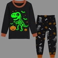 thumbnail image 2 of FEDPOP Boys Halloween Dinosaur Sleepwear Cotton Clothes Glowing Skeleton Pajamas 5T, 2 of 9