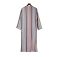 thumbnail image 4 of Birdeem Men's Fashion Casual Robe Long Sleeves Double Pocket Stripe Print Long Shirt, 4 of 12