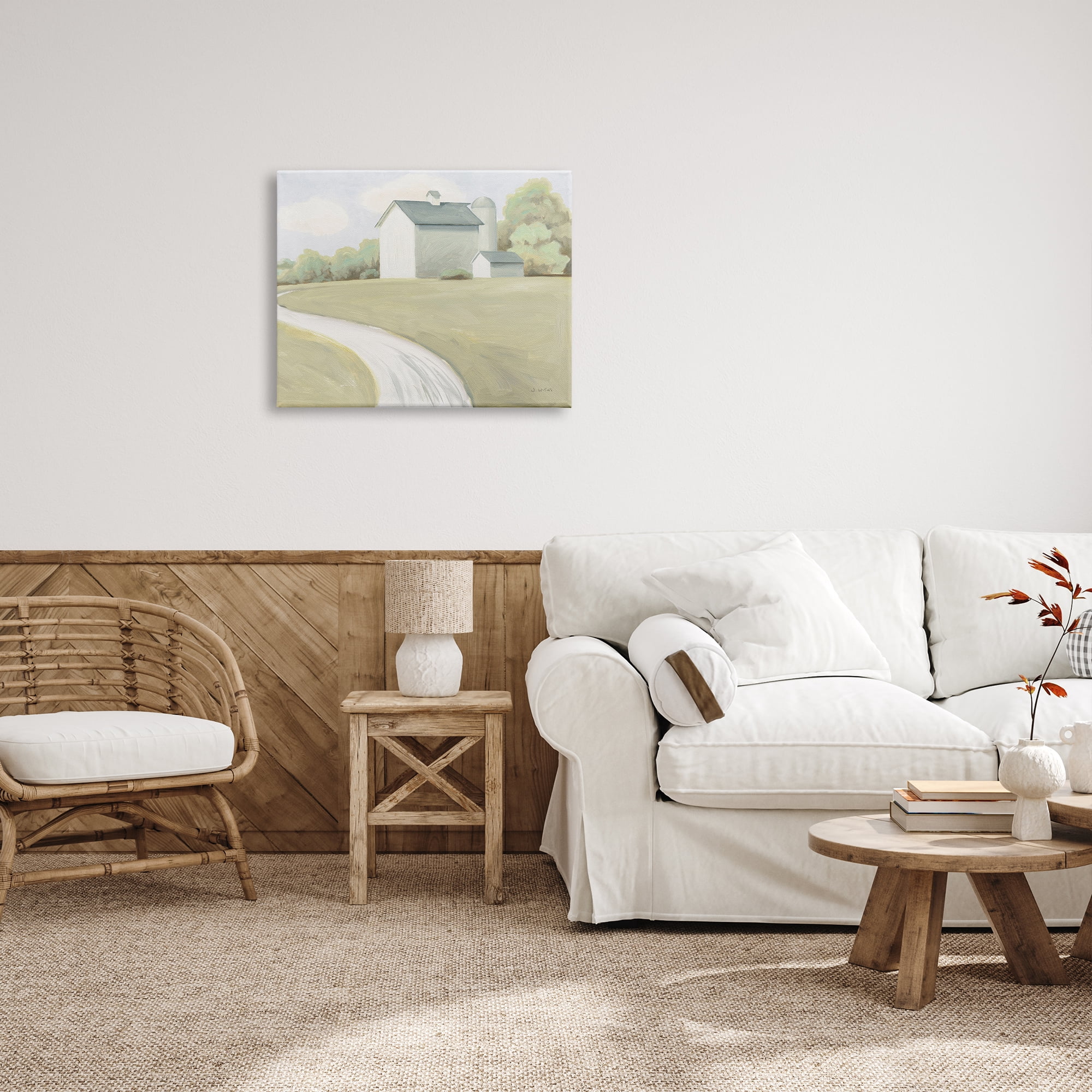 Stupell Industries Country Path to Barn Nature Painting Gallery Wrapped Canvas Print Wall Art, 30 x 24