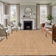 thumbnail image 2 of Tan Linen Washable Area Rug 6x9 Rustic Boho Natural Sand Fiber Low-Profile Large Area Rugs with Non Slip Backing Indoor Floor Carpet for Entrance Living Room Bedroom Home Office, 2 of 9