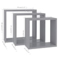 thumbnail image 2 of Estantes de Cubo de Pared Casafoyer Gris MDF 3 piezas, 2 of 5