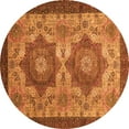 thumbnail image 1 of Ahgly Company Indoor Round Abstract Orange Modern Area Rugs, 4' Round, 1 of 4