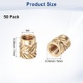 thumbnail image 3 of Uxcell 50-Pack Insertos roscados - Tuercas de inserción de latón M4 x 7 mm 6 mm OD, 3 of 6