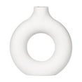 thumbnail image 2 of Donut Vase, Circle Vase for Plastic, Round Matte White Plastic Vase for Fresh Cut Flowers, Pottery Vases for Home Decor, Wedding, Media Stand Decor, Console Table, 2 of 8