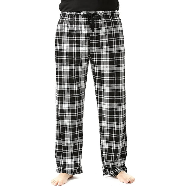 Ultra Soft Fleece Men's Plaid Pajama Pants with Pockets 