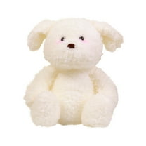 Plush Soft White Puppy Stuffed Animal Toy, Cuddly Fluffy Dog Plushie for Kids, Toddlers, and Baby Gifts
