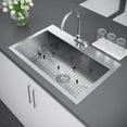 thumbnail image 2 of Exclusive Heritage 33"x22" Single Bowl Topmount Stainless Steel Kitchen Sink with Strainer and Grid, 2 of 8