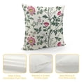 thumbnail image 4 of Qinduosi Flower Throw Pillow Covers  Inch Spring Summer Green and Pink Botanical Floral Decorative Pillowcases Square Cushion Covers for Couch Sofa Bedroom Livingroom (Pack of ), 4 of 5