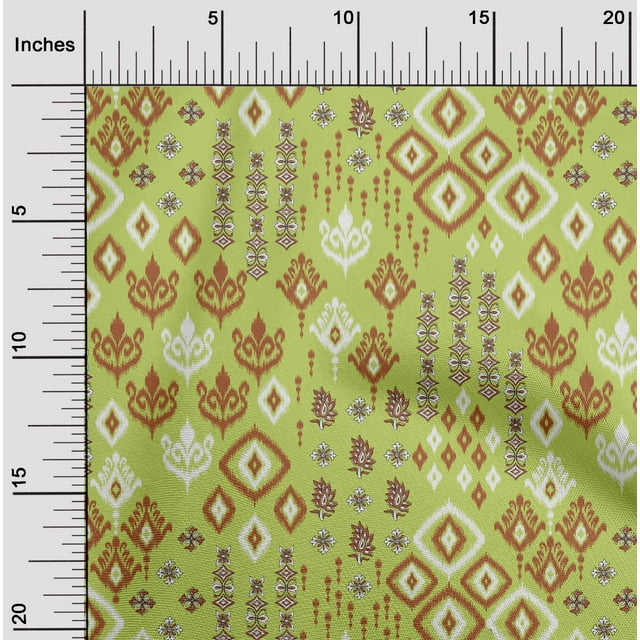 oneOone Viscose Chiffon Fabric Block & Geometric Ikat Print Fabric BTY 42 Inch Wide