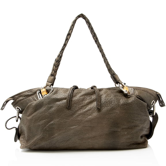 Pre-Owned Gucci Leather Bamboo Bar Medium Tote