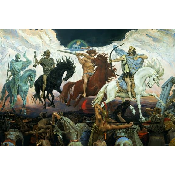 Four Horsemen of the Apocalypse, by Victor Vasnetsov, c1887 - 24"x36" Poster