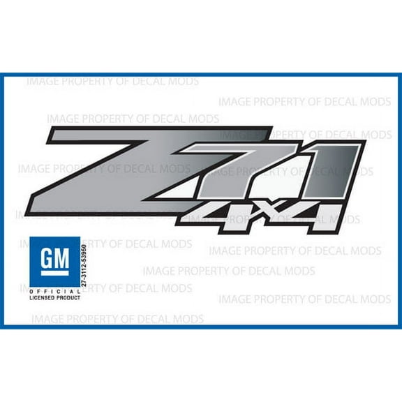 Decal Mods Z71 4x4 decals stickers Gradient fits Chevy Silverado/GMC Sierra Dark Steel - GRDRKSTL (2007-2013) bed side 1500 2500 HD (set of 2)