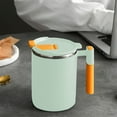 thumbnail image 1 of Taza de Acero Inoxidable con Aislamiento Al Vacío, Tapa y Asa | Vaso Térmico de Doble Pared de 450 Ml para Bebidas Frías y Calientes | Taza de Viaje Reutilizable Verde para Oficina, Camping y Coche, 1 of 6